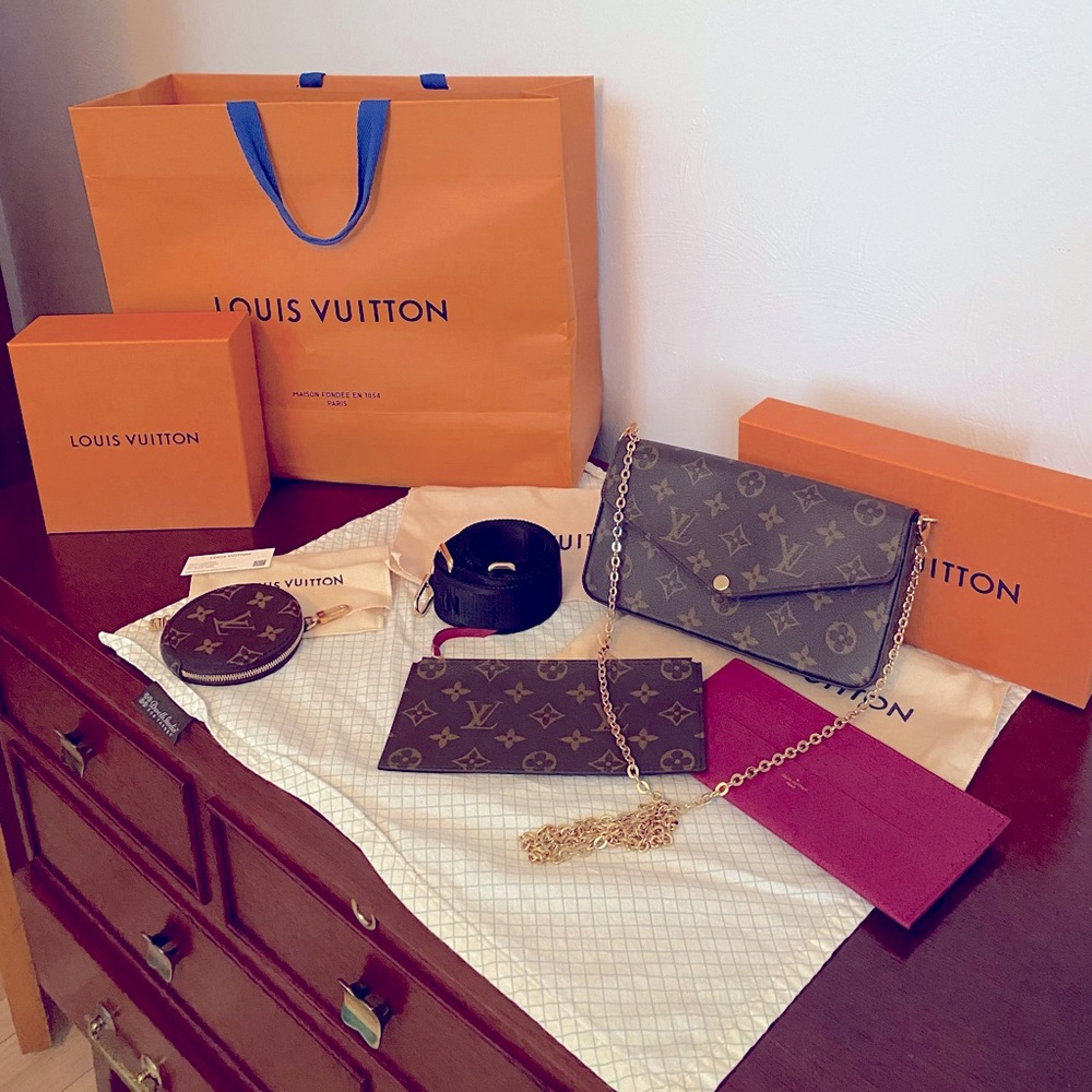 Louis Vuitton clutch and Jacquard Strap